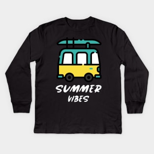 Summer Design- Summer Vibes- Travelling Kids Long Sleeve T-Shirt